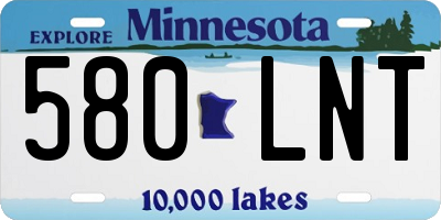 MN license plate 580LNT