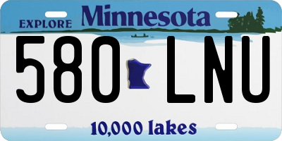 MN license plate 580LNU