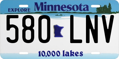MN license plate 580LNV