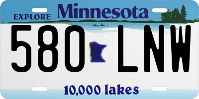 MN license plate 580LNW