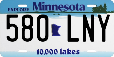 MN license plate 580LNY