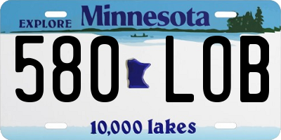 MN license plate 580LOB