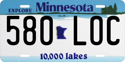 MN license plate 580LOC