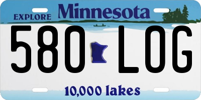 MN license plate 580LOG