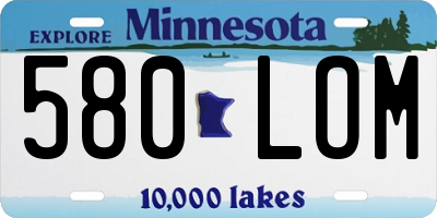 MN license plate 580LOM