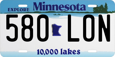 MN license plate 580LON