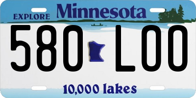 MN license plate 580LOO