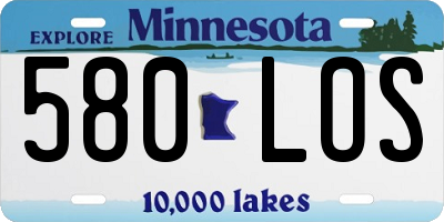 MN license plate 580LOS