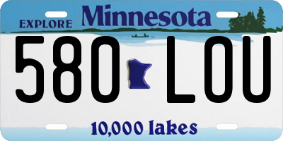MN license plate 580LOU