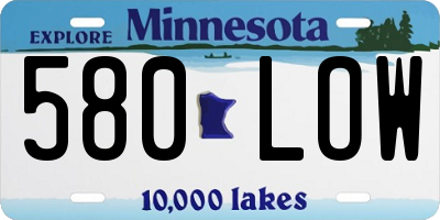 MN license plate 580LOW