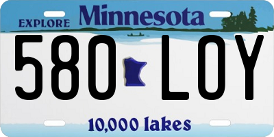 MN license plate 580LOY