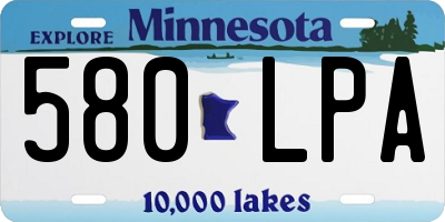 MN license plate 580LPA