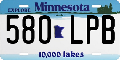 MN license plate 580LPB