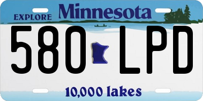 MN license plate 580LPD