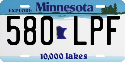 MN license plate 580LPF