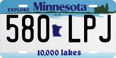 MN license plate 580LPJ