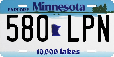 MN license plate 580LPN