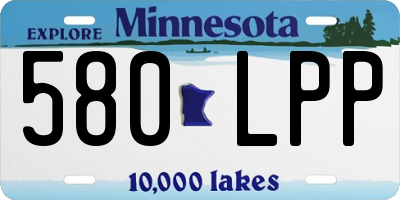 MN license plate 580LPP