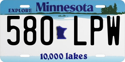 MN license plate 580LPW