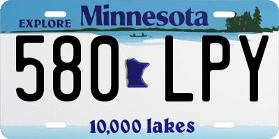 MN license plate 580LPY