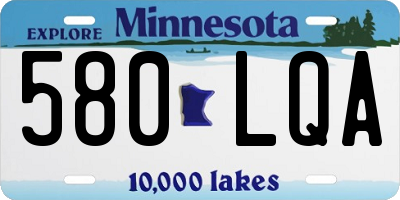 MN license plate 580LQA