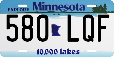 MN license plate 580LQF