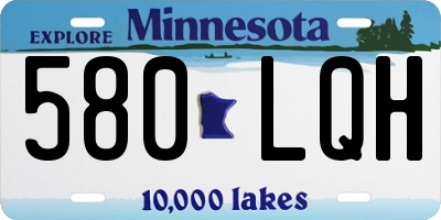 MN license plate 580LQH