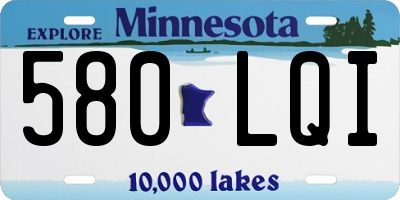 MN license plate 580LQI