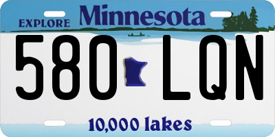 MN license plate 580LQN