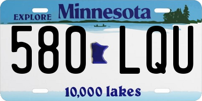 MN license plate 580LQU
