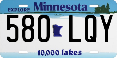 MN license plate 580LQY