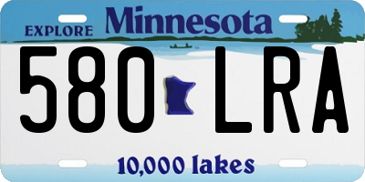MN license plate 580LRA