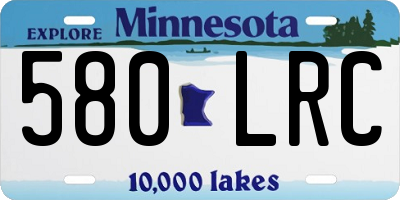 MN license plate 580LRC