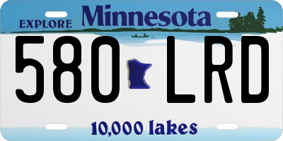 MN license plate 580LRD