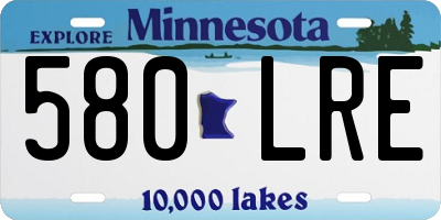 MN license plate 580LRE