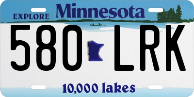 MN license plate 580LRK