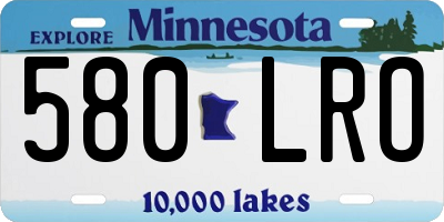MN license plate 580LRO