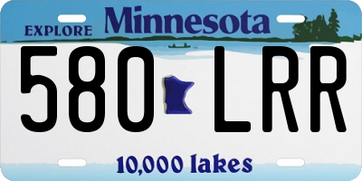 MN license plate 580LRR