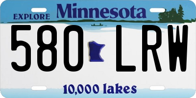 MN license plate 580LRW