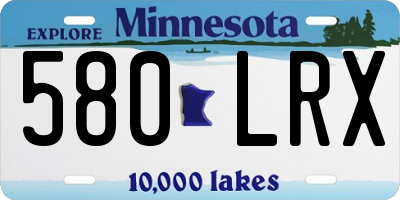 MN license plate 580LRX