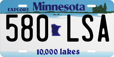 MN license plate 580LSA