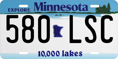 MN license plate 580LSC