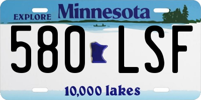 MN license plate 580LSF