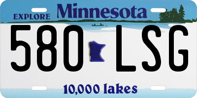 MN license plate 580LSG