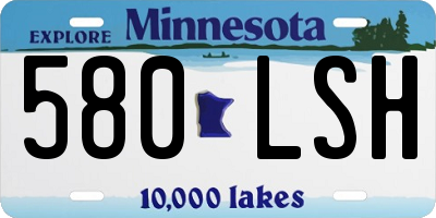 MN license plate 580LSH