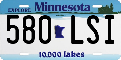 MN license plate 580LSI
