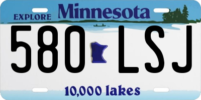 MN license plate 580LSJ