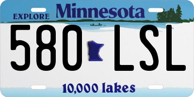 MN license plate 580LSL