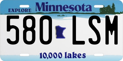 MN license plate 580LSM