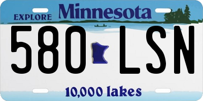 MN license plate 580LSN